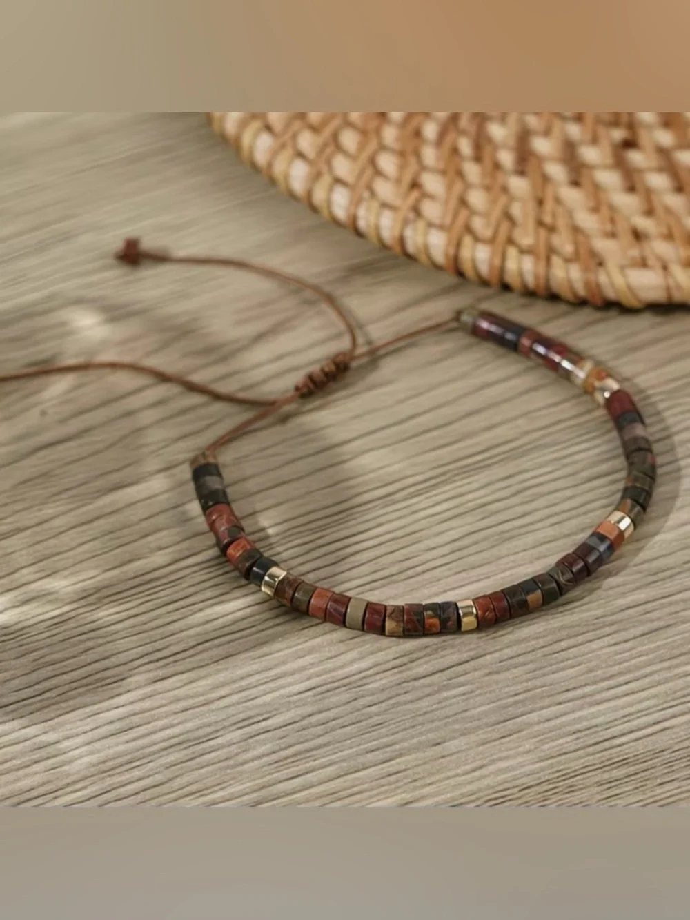 BNIB - Adjustable Stone Beaded Bracelet - Unisex